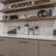 New floating shelving in Keener kitchen remodel