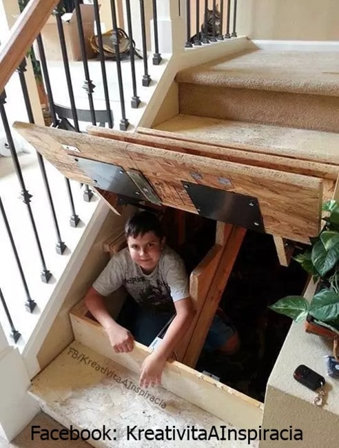 kids play space under the stairs