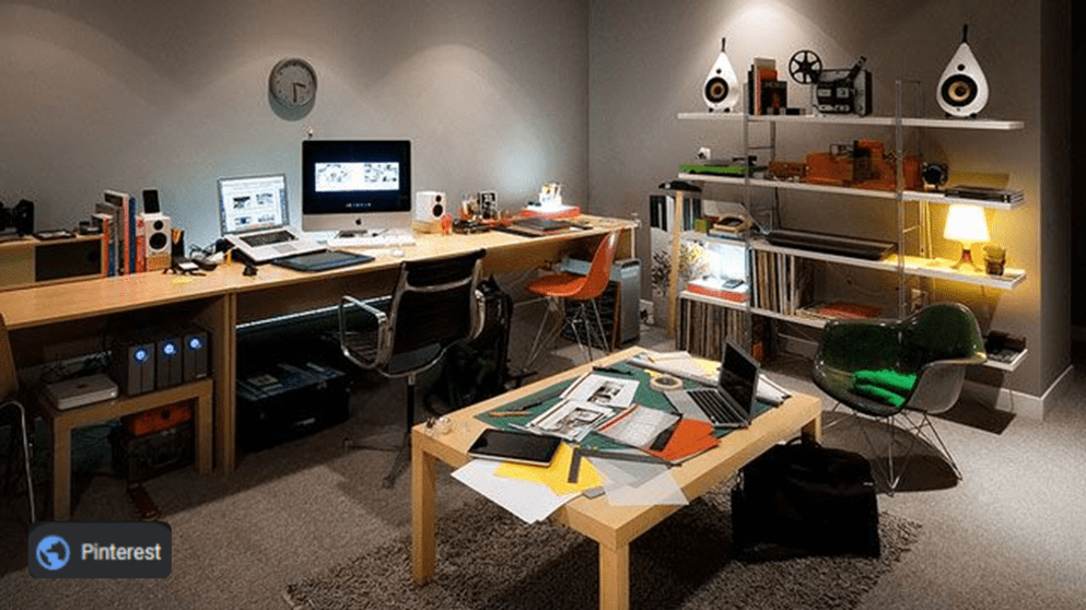 basement crafting and work space 